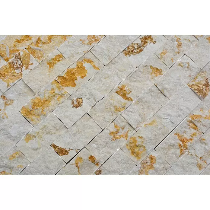 Mozaïektegel brick MOS X3D46 - 30 x 30 cm, Beige, Mat - Close-up