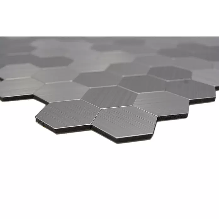 Selbstklebemosaik Hexagon SAM 4MMHX - 28 x 29 cm, Metall, Silber - Detailaufnahme