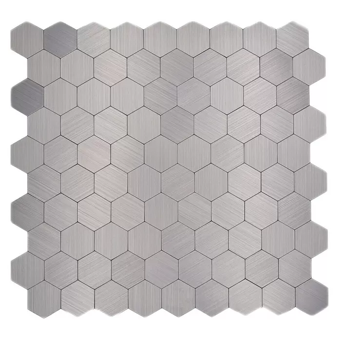 Selbstklebemosaik Hexagon SAM 4MMHX - 28 x 29 cm, Metall, Silber - Draufsicht