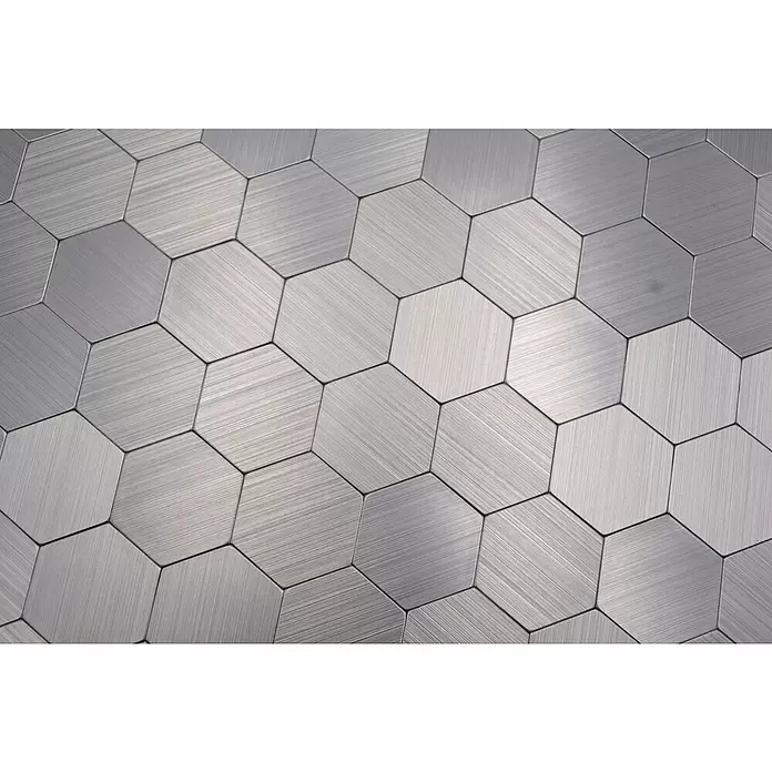 Selbstklebemosaik Hexagon SAM 4MMHX - 28 x 29 cm, Metall, Silber - Detailaufnahme