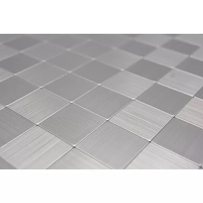 Selbstklebemosaik SAM 4MM25 - 30,5 x 30,5 cm, Metall, Silber - Detailaufnahme