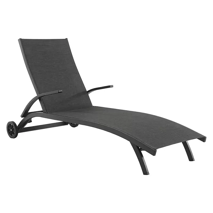 Sunfun Sonnenliege Melina - L x B x H: 192 x 68 x 40 cm, Textilen, Mit Rollen - Diagonale Ansicht