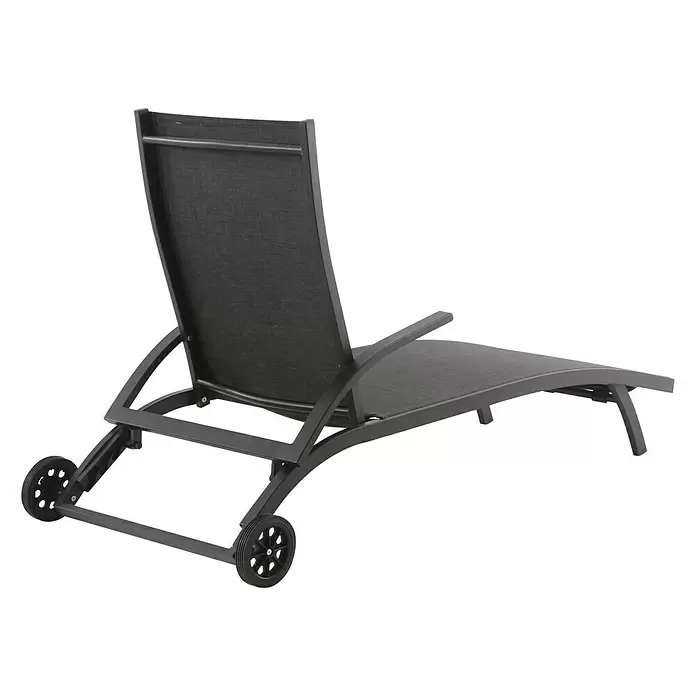 Sunfun Sonnenliege Melina - L x B x H: 192 x 68 x 40 cm, Textilen, Mit Rollen - Rückansicht