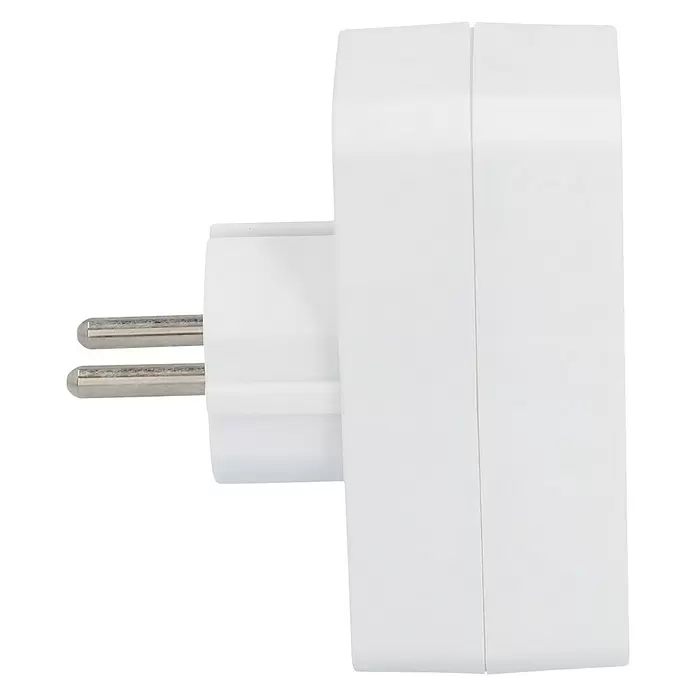 UniTEC Euro-Adapter - Weiß, Anzahl Steckdosen Euro: 4 Stk., 4 x 2,5 A, 1.250 W - Linke Seitenansicht