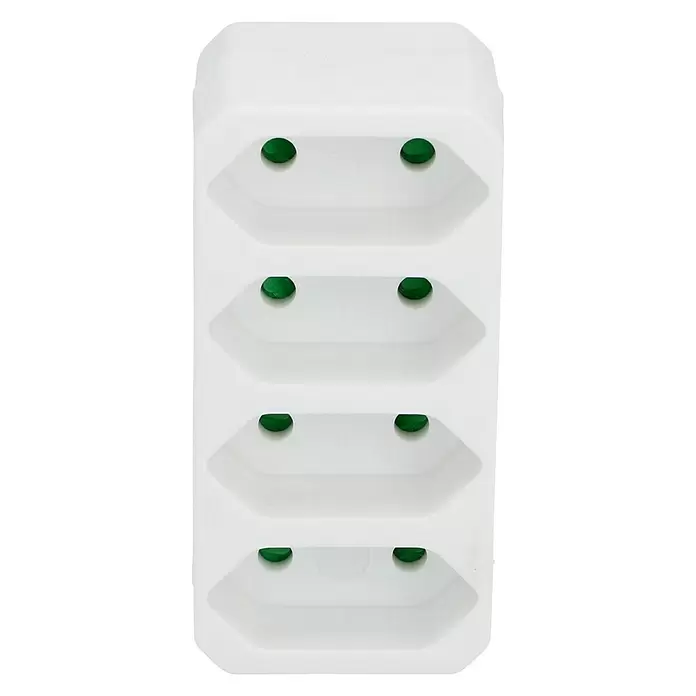 UniTEC Euro-Adapter - Weiß, Anzahl Steckdosen Euro: 4 Stk., 4 x 2,5 A, 1.250 W - Vorderansicht