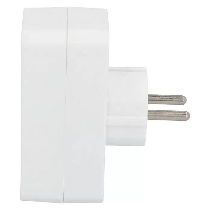 UniTEC Euro-Adapter - Weiß, Anzahl Steckdosen Euro: 4 Stk., 4 x 2,5 A, 1.250 W - Rechte Seitenansicht