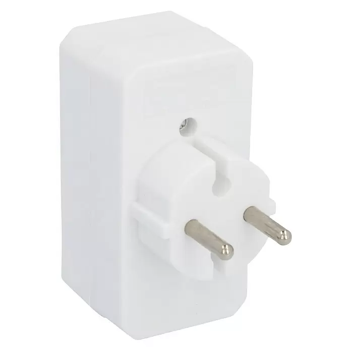UniTEC Euro-Adapter - Weiß, Anzahl Steckdosen Euro: 4 Stk., 4 x 2,5 A, 1.250 W - Diagonale Ansicht
