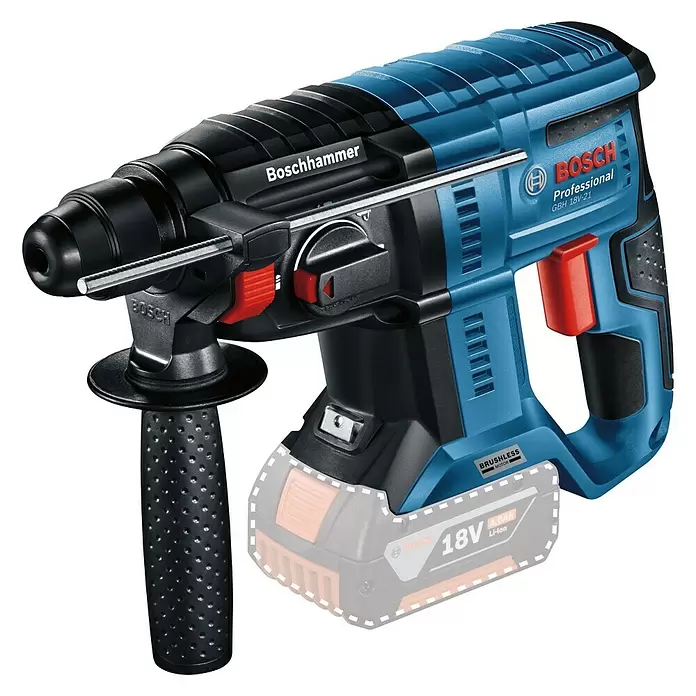 Bosch Set strojeva GSR 180-LI + GBH 180-LI + GSW 180-LI - 18 V, 2 Ah - 4 Ah, 7 -dij. - Dijagonalni pogled