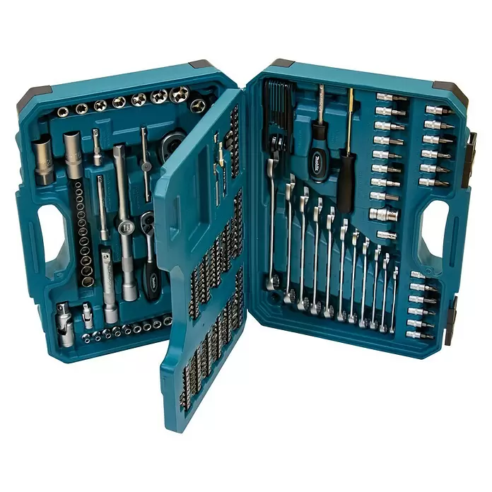 Makita Werkzeugkoffer-Set E-10883 - Inhalt: 221 -tlg. - Diagonale Ansicht