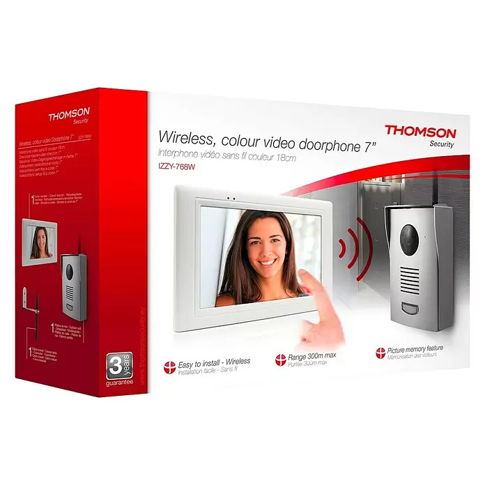 Thomson Farb-Video-Türsprechanlage - 1-Familienhaus, Bildschirmgröße: 7″ - Diagonale Ansicht
