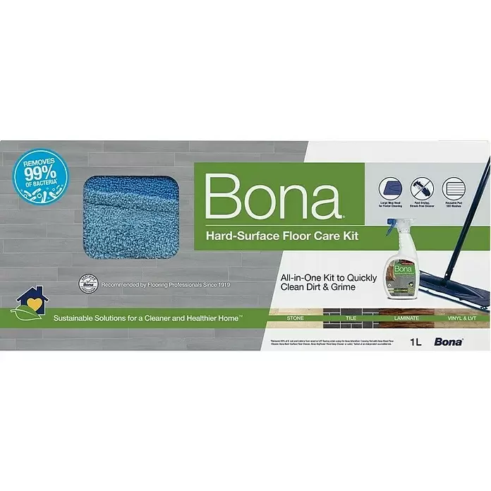 Bona Reinigingsset Laminaat en tegels - 1 x reiniger, 1 x wismop, 1 x microvezelpad