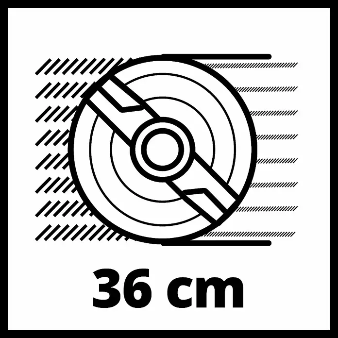 Einhell Power X-Change Akku-Rasenmäher GE-CM  36/36 LI - 18 V, 2 Akkus, 4 Ah, Schnittbreite: 36 cm - Skizze