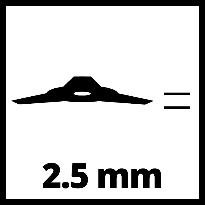 Einhell 3-Zahn-Dickichtmesser - Durchmesser: 255 mm, Höhe: 2,5 mm - Skizze