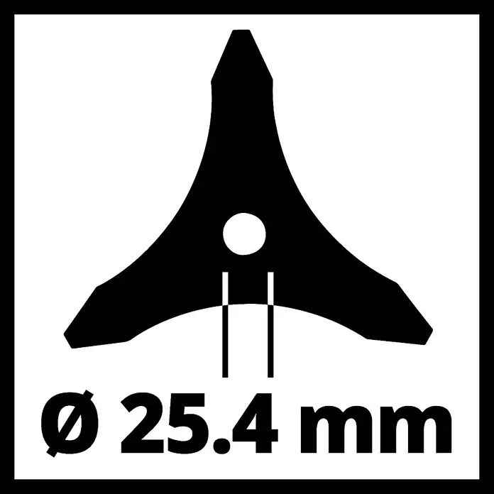 Einhell 3-Zahn-Dickichtmesser - Durchmesser: 255 mm, Höhe: 2,5 mm - Skizze