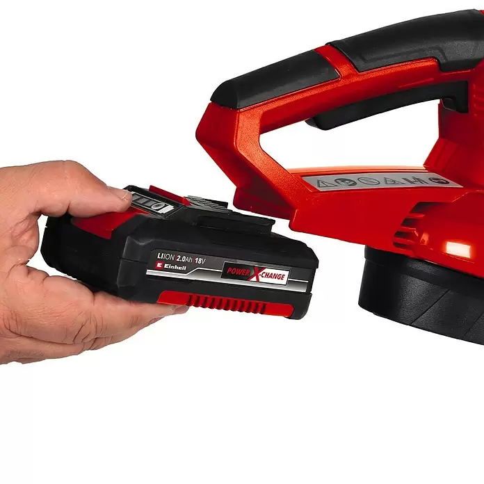 Einhell Power X-Change Akku-Gebläse GE-CL18/1 LI E-SOLO - 18 V, Ohne Akku, Blasgeschwindigkeit: 210 km/h - Detailaufnahme