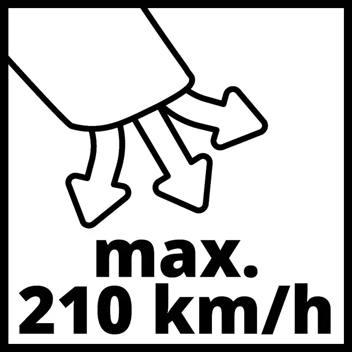 Einhell Power X-Change Akku-Gebläse GE-CL18/1 LI E-SOLO - 18 V, Ohne Akku, Blasgeschwindigkeit: 210 km/h - Skizze