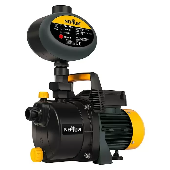 Neptun Hauswasserautomat NHA-E 68 - Max. Fördermenge: 3.800 l/h, Max. Druck: 3,6 bar - Diagonale Ansicht