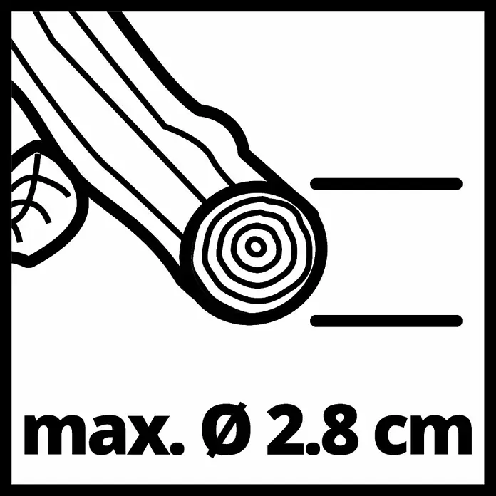 Einhell Power X-Change Akku-Astschere GE-LS18 LI-SOLO - 18 V, Ohne Akku, Max. Aststärke: 28 mm - Skizze