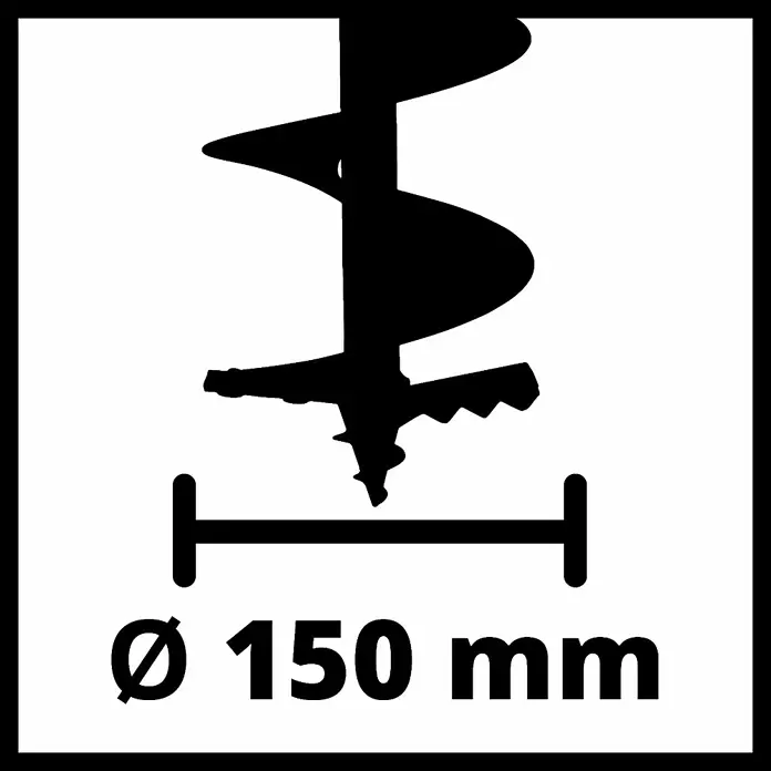 Einhell Power X-Change Akku-Erdbohrer GP-EA 18/150 Li BL-Solo - 18 V, Ohne Akku, Durchmesser: 150 mm - Skizze