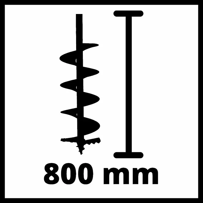 Einhell Power X-Change Akku-Erdbohrer GP-EA 18/150 Li BL-Solo - 18 V, Ohne Akku, Durchmesser: 150 mm - Skizze