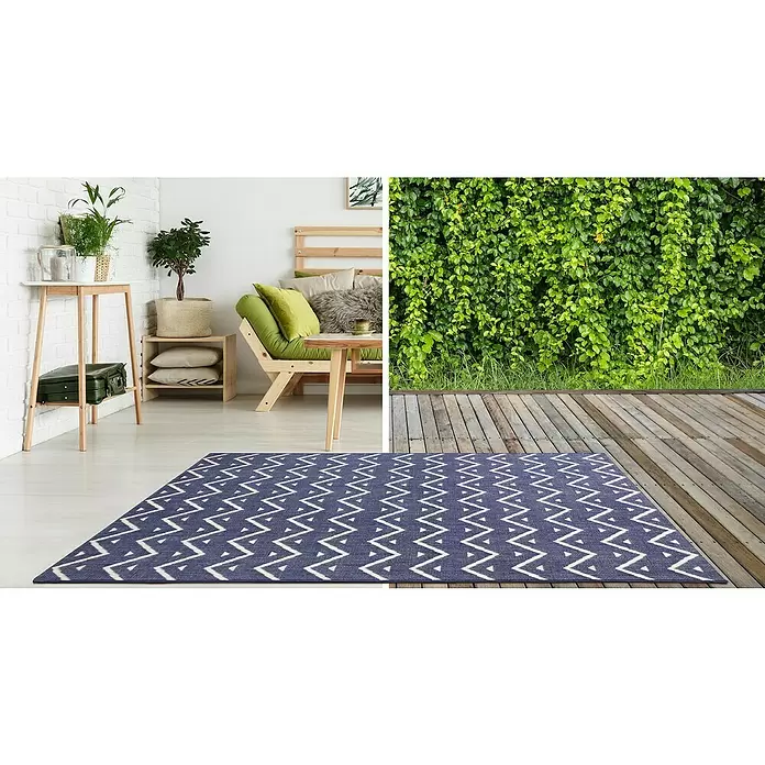Alfombra Sun Ziggy - Azul, 230 x 160 cm, 100% Polipropileno - Foto ambiente