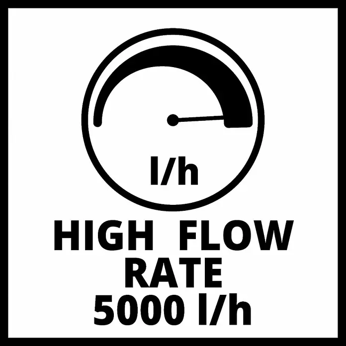 Einhell Power X-Change Akku-Klarwasserpumpe GE-SP 18 Li - 18 V, Ohne Akku, Max. Fördermenge: 5.000 l/h - Skizze