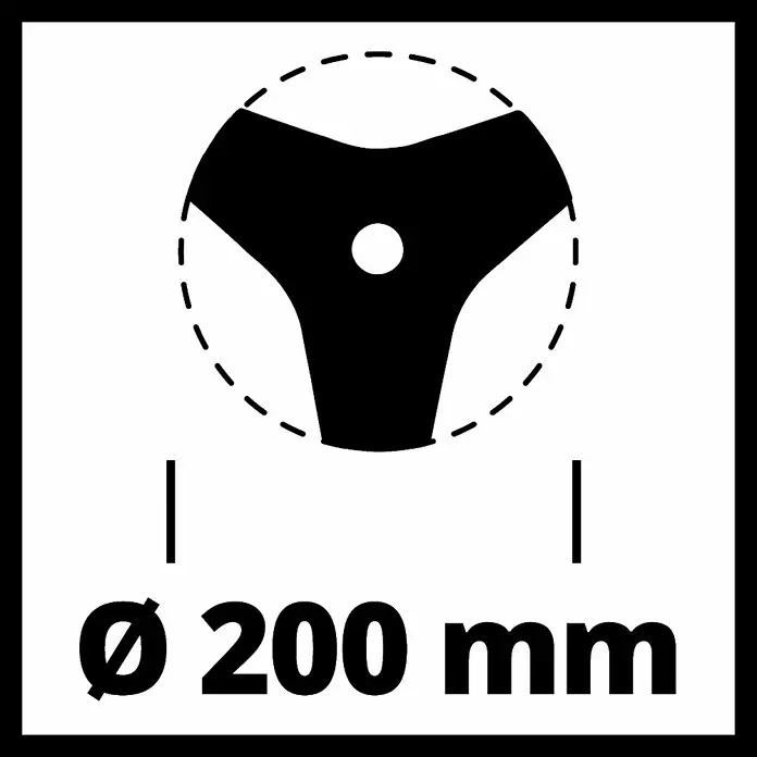Einhell 3-Zahn-Dickichtmesser - 200 mm, Passend für: alle Einhell Sensen - Skizze