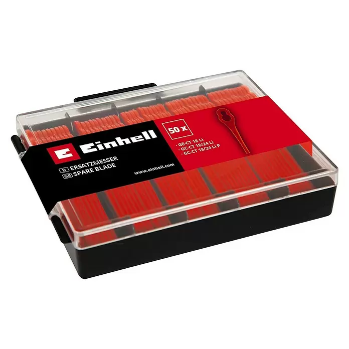 Einhell Ersatzmesser-Set - Passend für: GE-CT 18 li, GC-CT 18/14 Li, GC-CT 18/14 Li P, Inhalt: 50 Stk. - Diagonale Ansicht