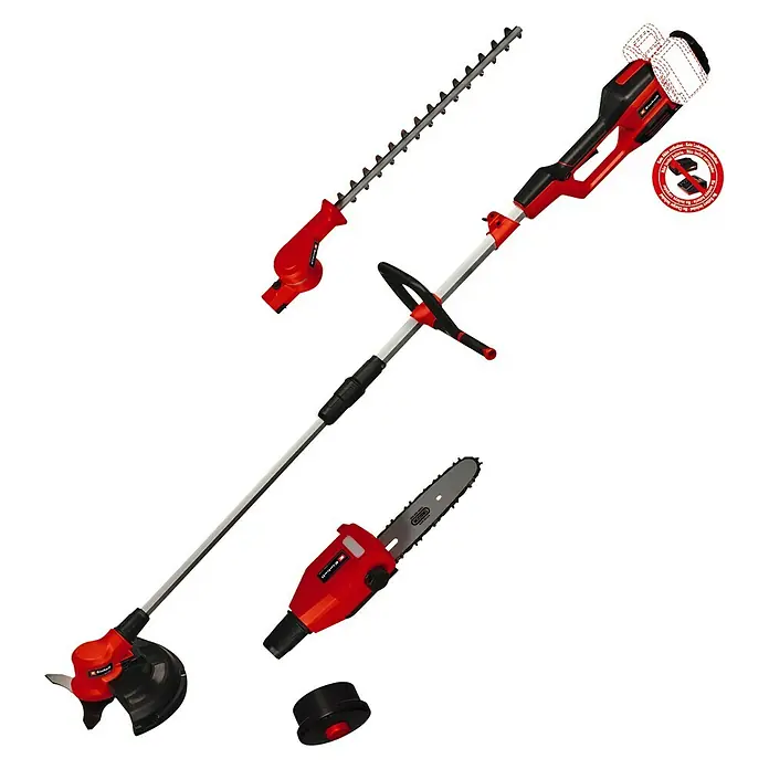 Einhell Power X-Change Višenamjenski vrtni uređaj GE-LM 36/4u1 Li-Solo - 36 V, Litij-ionska, Bez akumulatora - Dijagonalni pogled