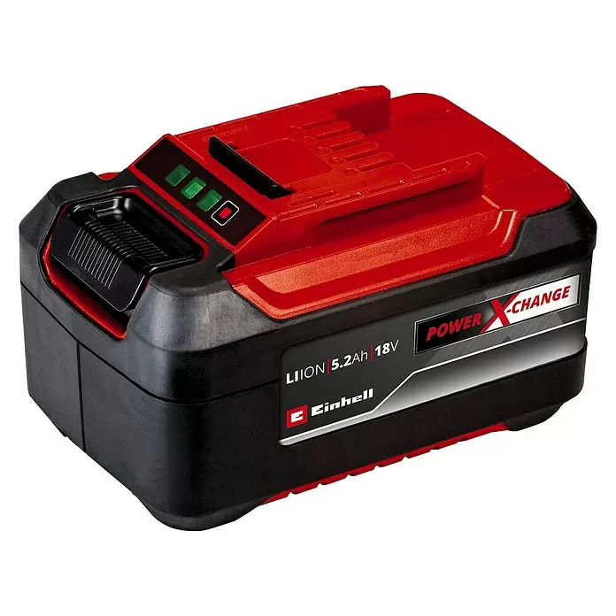 Einhell Power X-Change Punjač i baterija - 18 V, 1 baterija, 5,2 Ah - Dijagonalni pogled