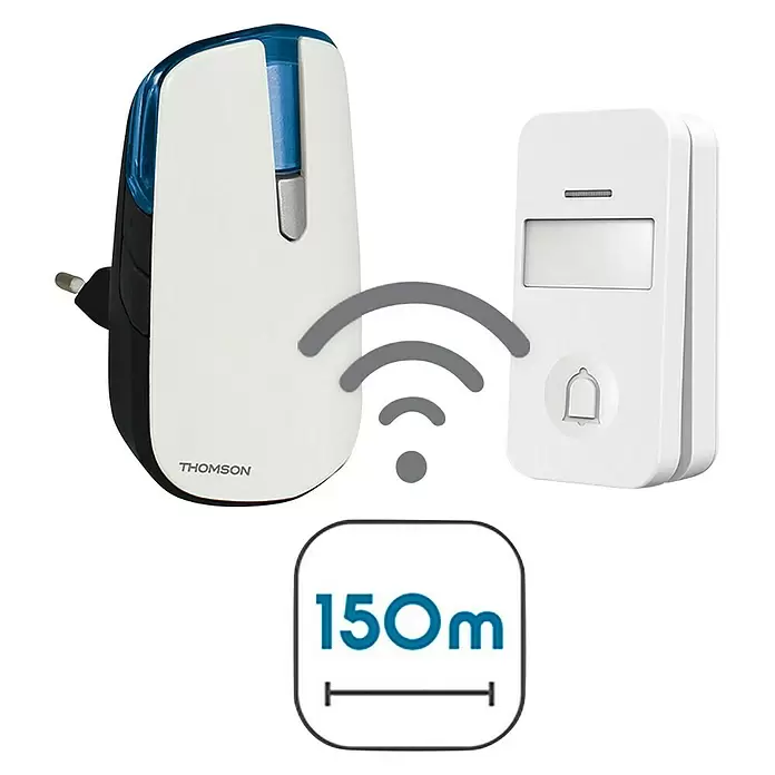 Thomson Funk-Gong-Set - Reichweite ca.: 150 m, Netzbetrieben, IP44 - Vorderansicht