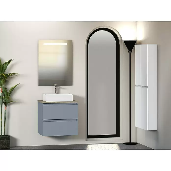 Mueble de lavabo Fons - 46 x 60 x 56 cm, Azul, Mate - Foto ambiente