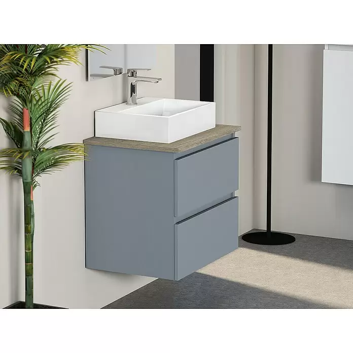 Mueble de lavabo Fons - 46 x 60 x 56 cm, Azul, Mate - Foto ambiente