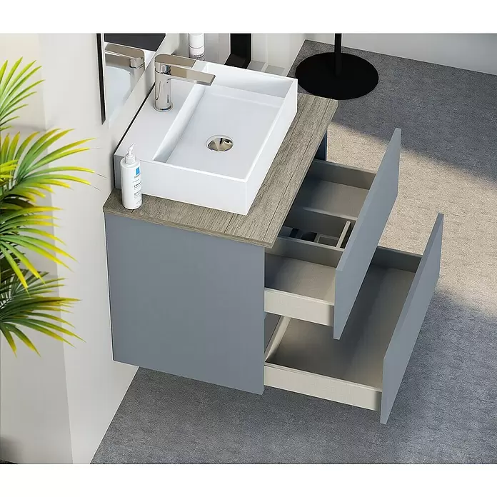 Mueble de lavabo Fons - 46 x 60 x 56 cm, Azul, Mate - Foto ambiente