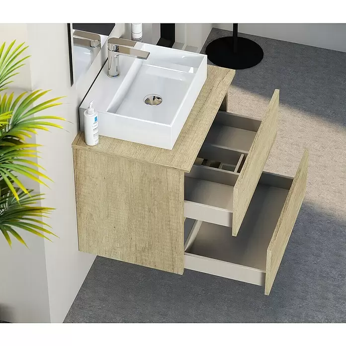 Mueble de lavabo Fons - 46 x 60 x 56 cm, Nature, Mate - Foto ambiente