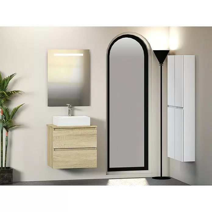 Mueble de lavabo Fons - 46 x 60 x 56 cm, Nature, Mate - Foto ambiente