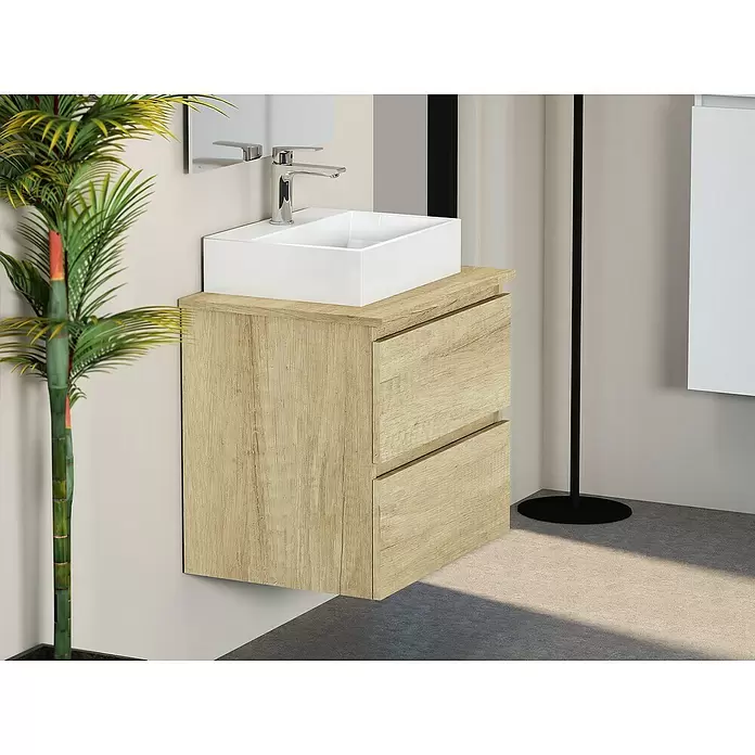 Mueble de lavabo Fons - 46 x 60 x 56 cm, Nature, Mate - Foto ambiente
