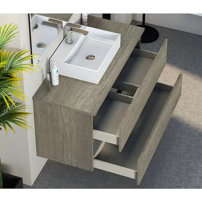 Mueble de lavabo Fons - 46 x 90 x 56 cm, Nebraska, Mate - Foto ambiente