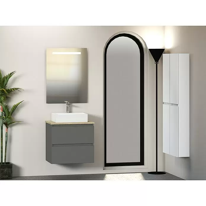 Mueble de lavabo Fons - 46 x 60 x 56 cm, Antracita, Mate - Foto ambiente