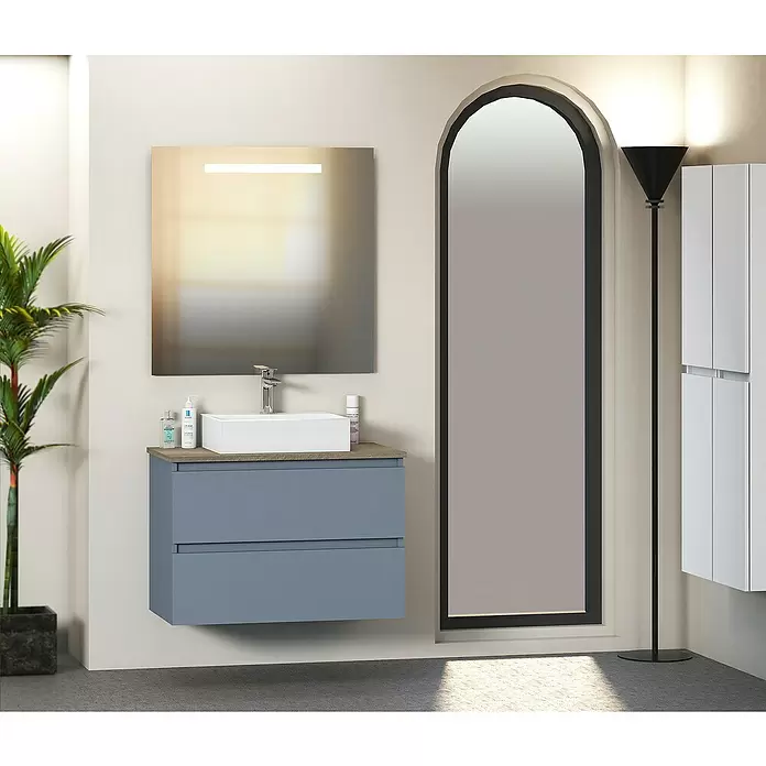 Mueble de lavabo Fons - 46 x 70 x 56 cm, Azul, Mate - Foto ambiente