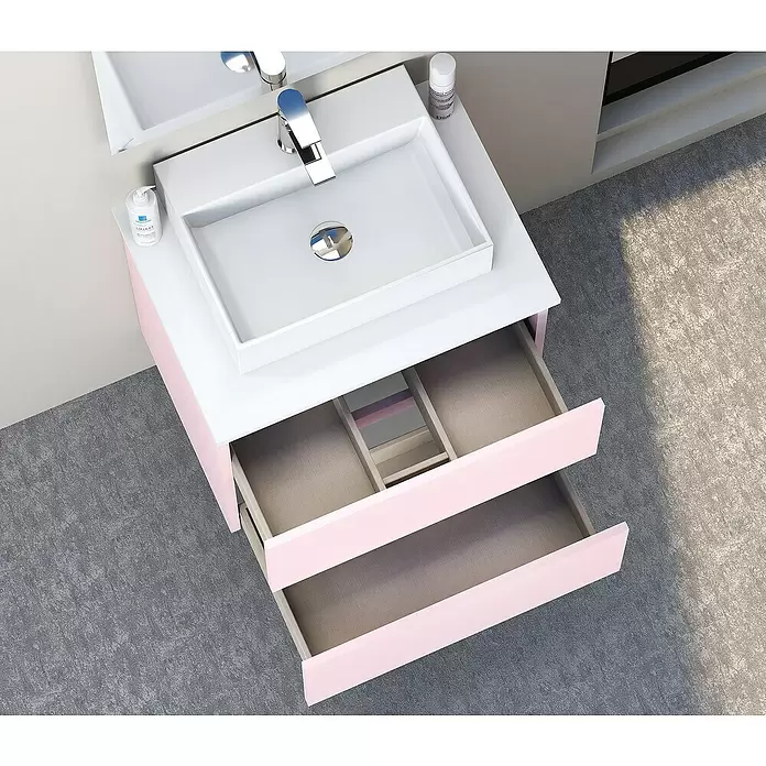 Mueble de lavabo Fons - 39 x 50 x 56 cm, Rosa, Mate - Foto ambiente
