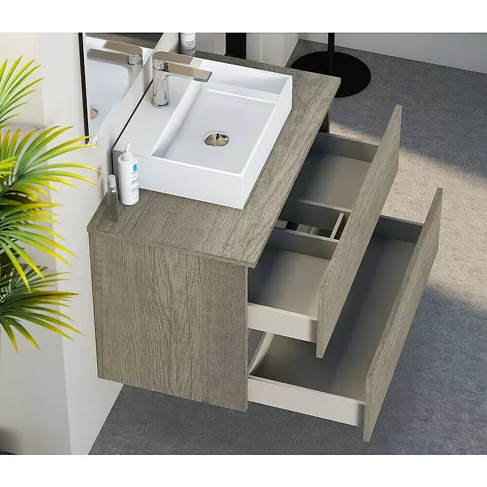Mueble de lavabo Fons - 46 x 70 x 56 cm, Nebraska, Mate - Foto ambiente