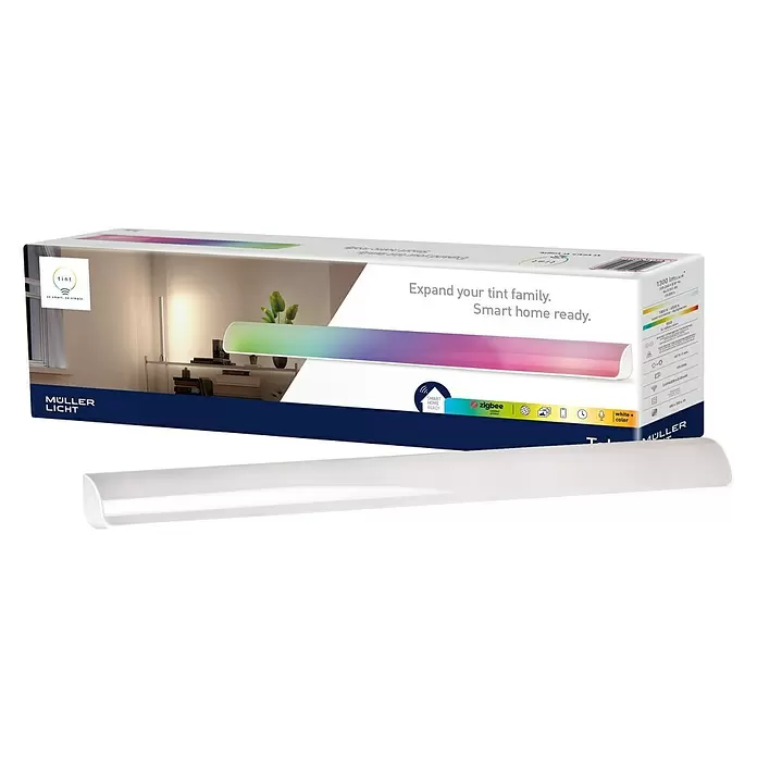 Müller-Licht Tint LED-Unterbauleuchte Tint Talpa - 13 W, Weiß, RGBW, L x B x H: 55 x 5,2 x 3,5 cm - Diagonale Ansicht