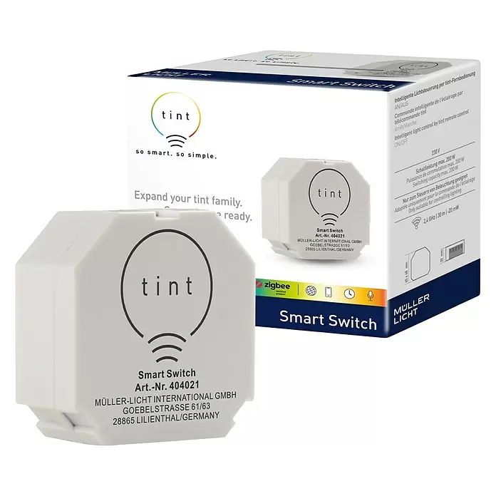 Müller-Licht Tint Funkschalter Tint Smart Switch - 230 V, 50/60 Hz - Diagonale Ansicht