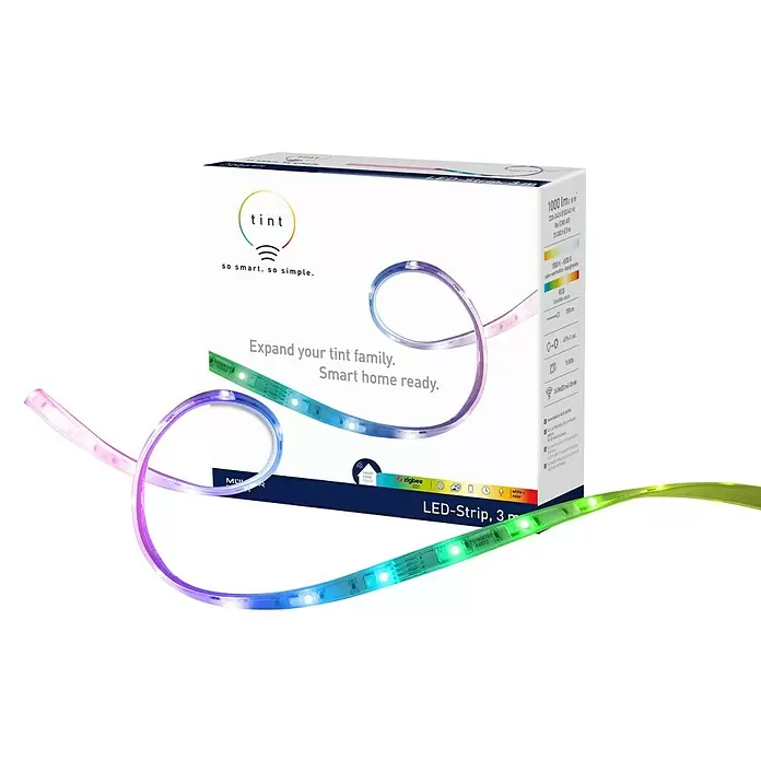 Müller-Licht Tint Smart-LED-Band Tint - 18 W, Weiß, 3 m, RGBW - Diagonale Ansicht