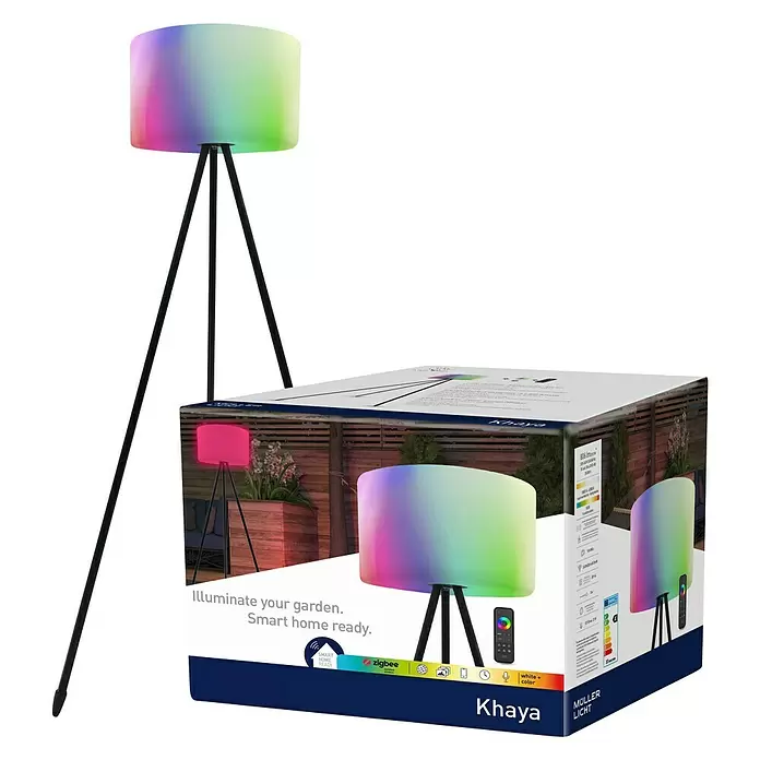 Müller-Licht Tint LED-Stehleuchte Tint Khaya - Höhe: 143 cm, RGBW - Diagonale Ansicht
