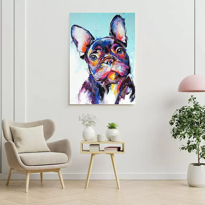 Póster Bulldog - Retrato de animal, An x Al: 100 x 140 cm - Foto ambiente
