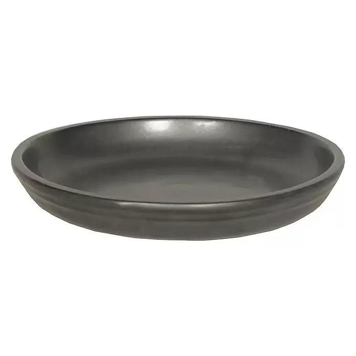 Blumentopf-Untersetzer Venezia - Max. Außendurchmesser: 22 cm, Keramik, Anthrazit - Vorderansicht