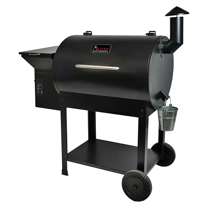 Activa Roštilj na pelete Smoker EL PASO XL - D x Š x V: 120 x 50 x 100 cm, S kotačićima, Dimenzija rešetke za pečenje: 66 x 49 cm - Dijagonalni pogled