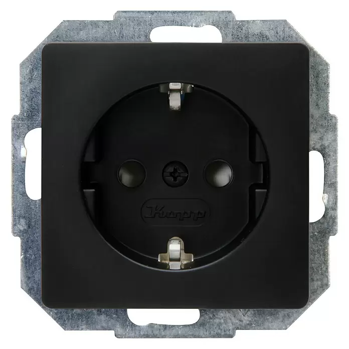 Kopp Paris Stopcontact 6-pack - Zwart, Enkelvoudig, Kunststof, IP20, 6 st. - Vooraanzicht